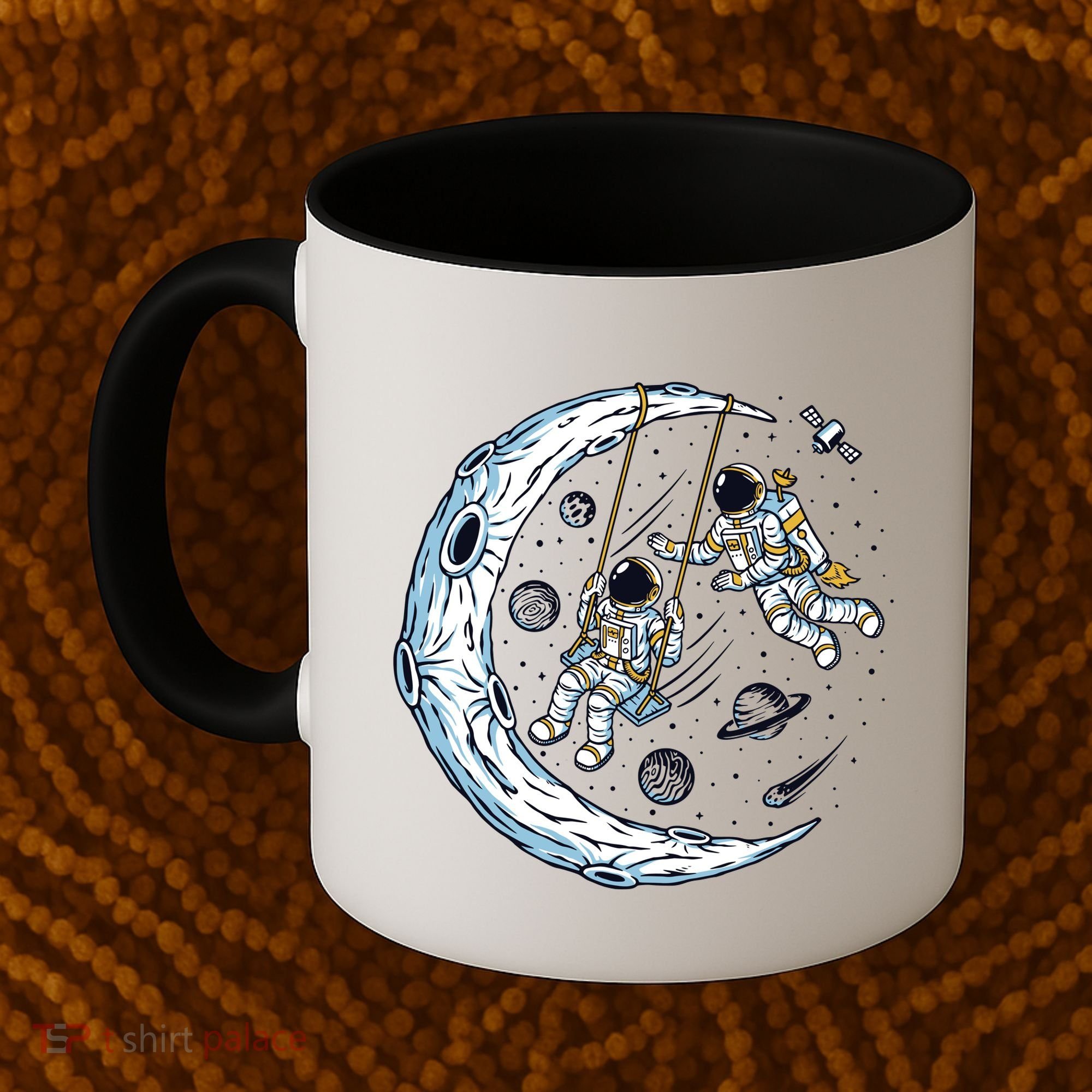Astronauts Moon Swinging Coffee Mug