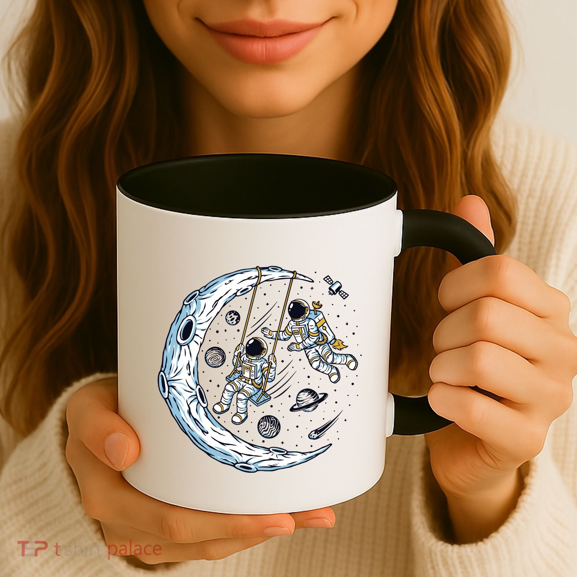 Astronauts Moon Swinging Coffee Mug