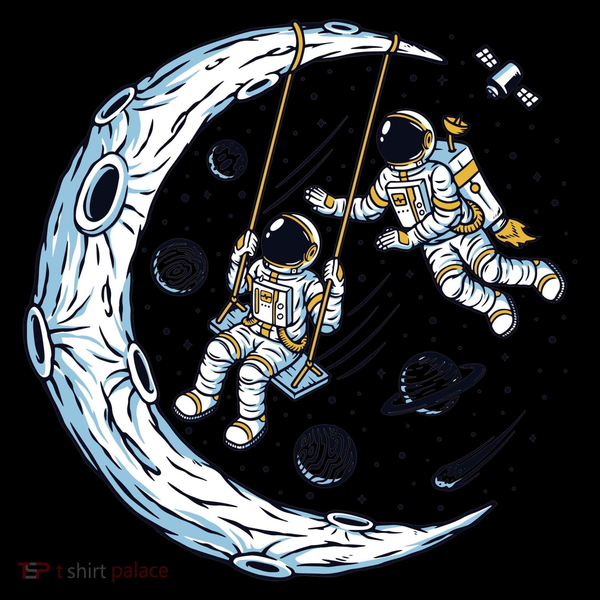 Astronauts Moon Swinging Coffee Mug
