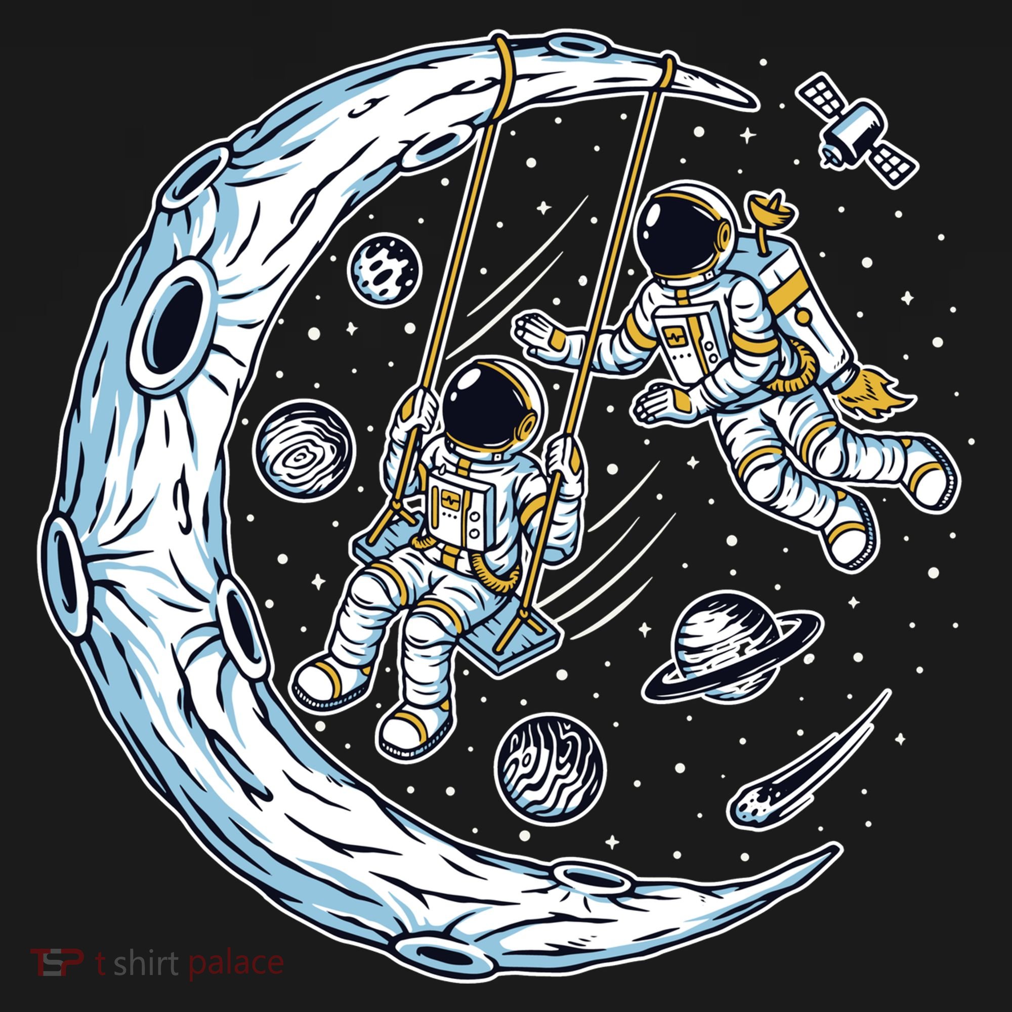 Astronauts Moon Swinging Ornament