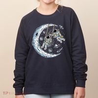 Astronauts Moon Swinging Women's Sweatshirt thumb 0
