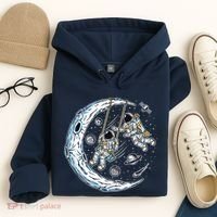 Astronauts Moon Swinging Hoodie thumb 4
