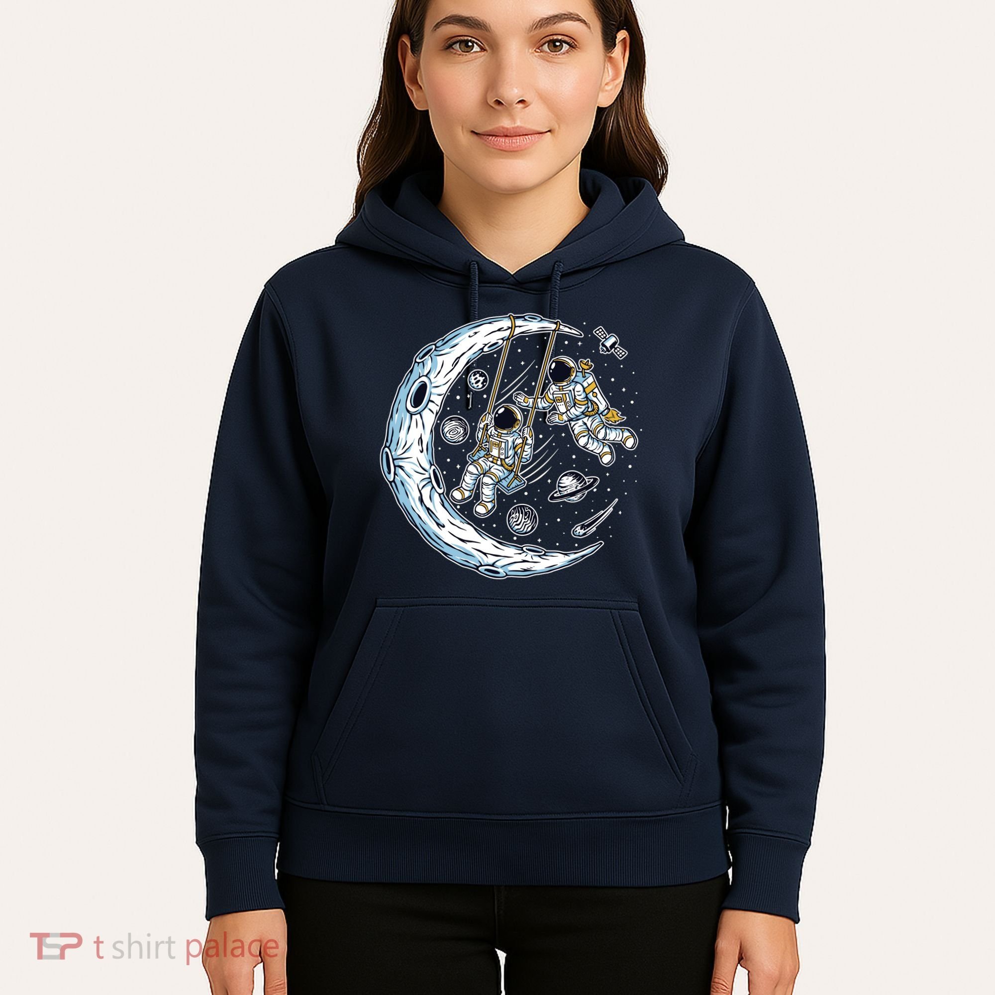 Astronauts Moon Swinging Hoodie