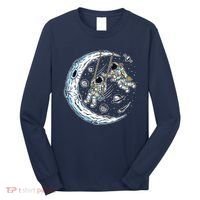 Astronauts Moon Swinging Long Sleeve Shirt thumb 0