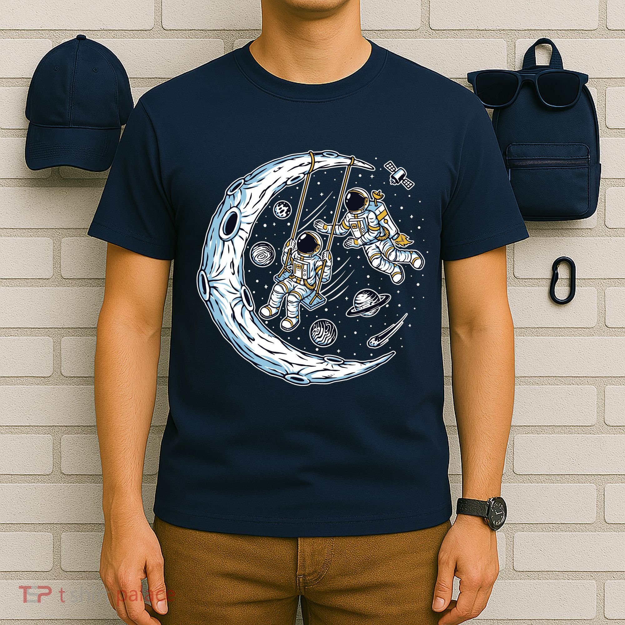Astronauts Moon Swinging T-Shirt