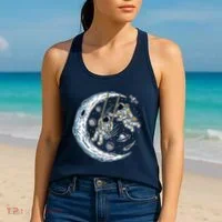 Astronauts Moon Swinging Women's Tank Top thumb 2