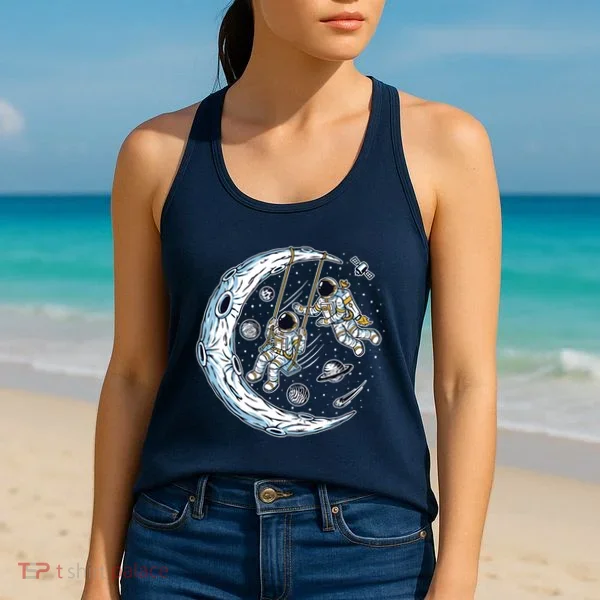 Astronauts Moon Swinging Women's Tank Top