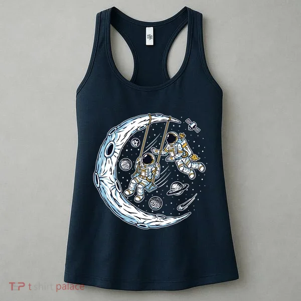 Astronauts Moon Swinging Women's Tank Top