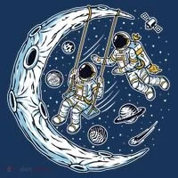 Astronauts Moon Swinging Women's Tank Top thumb 5