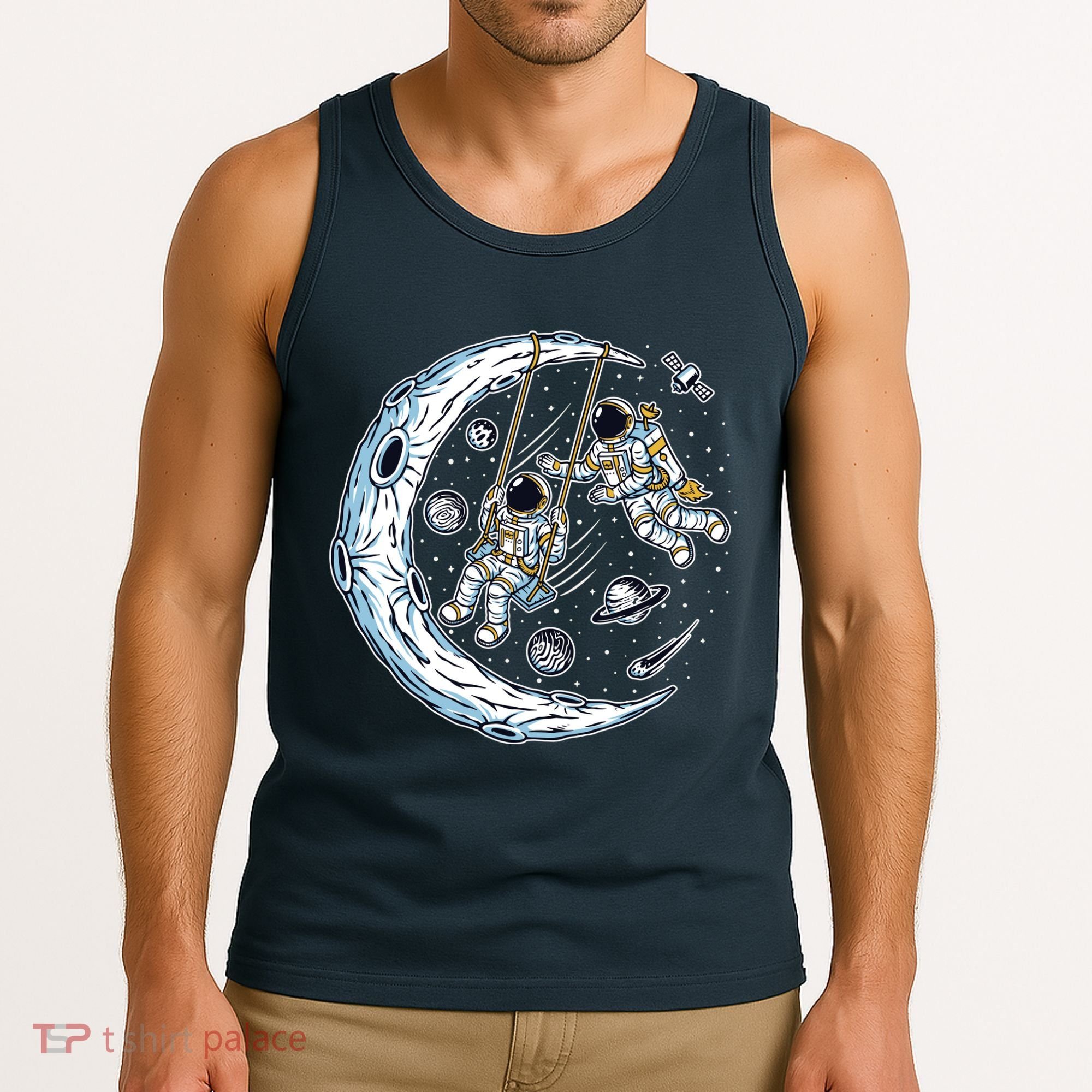 Astronauts Moon Swinging Tank Top