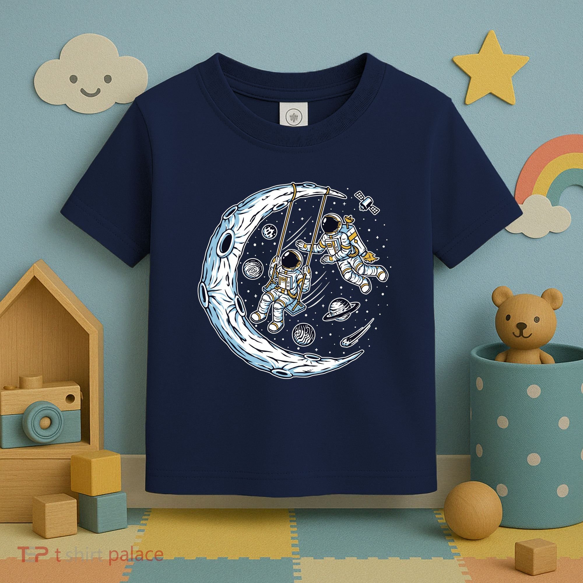 Astronauts Moon Swinging Toddler T-Shirt