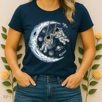 Astronauts Moon Swinging Women's T-Shirt thumb 2