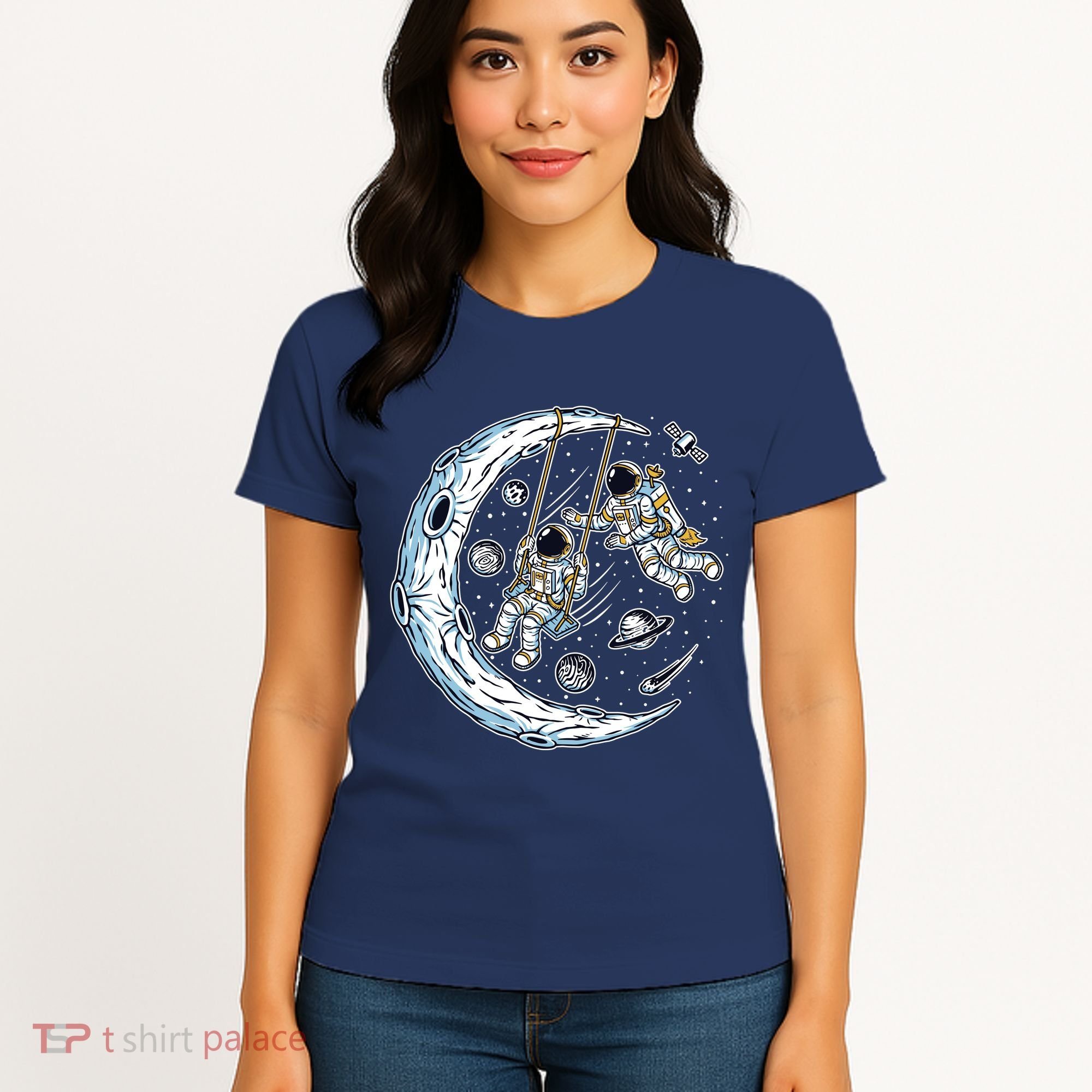 Astronauts Moon Swinging Women's T-Shirt