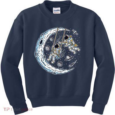 Astronauts Moon Swinging Kids Sweatshirt