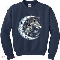 Astronauts Moon Swinging Kids Sweatshirt thumb 0