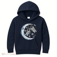 Astronauts Moon Swinging Kids Hoodie thumb 0