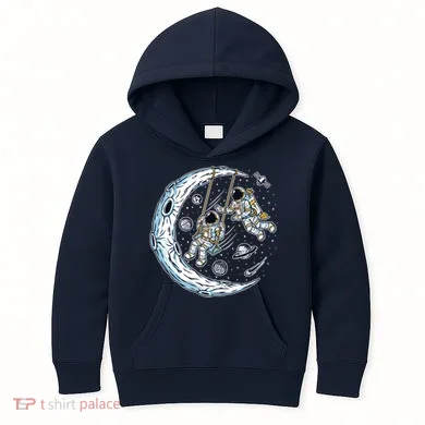 Astronauts Moon Swinging Kids Hoodie