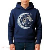 Astronauts Moon Swinging Kids Hoodie thumb 4