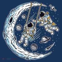 Astronauts Moon Swinging Kids Hoodie thumb 5
