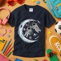 Astronauts Moon Swinging Kids T-Shirt thumb 3