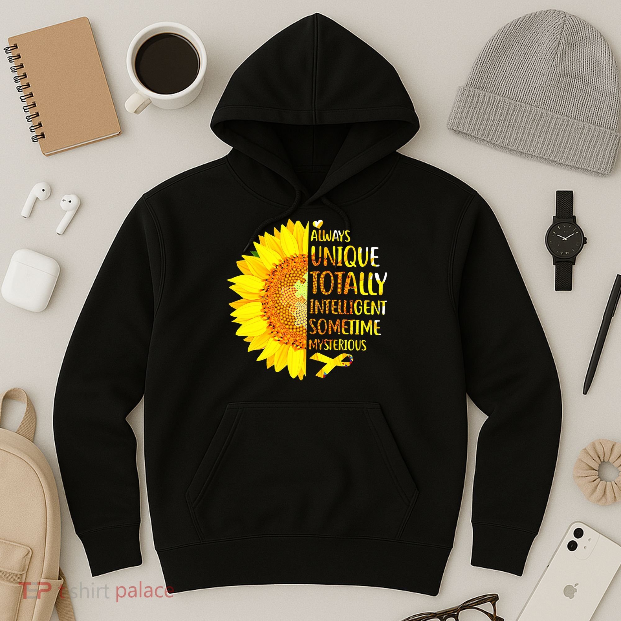 Autism Sunflower Unique Totally Intelligent Mysterious Hoodie