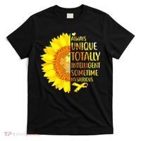 Autism Sunflower Unique Totally Intelligent Mysterious T-Shirt thumb 0