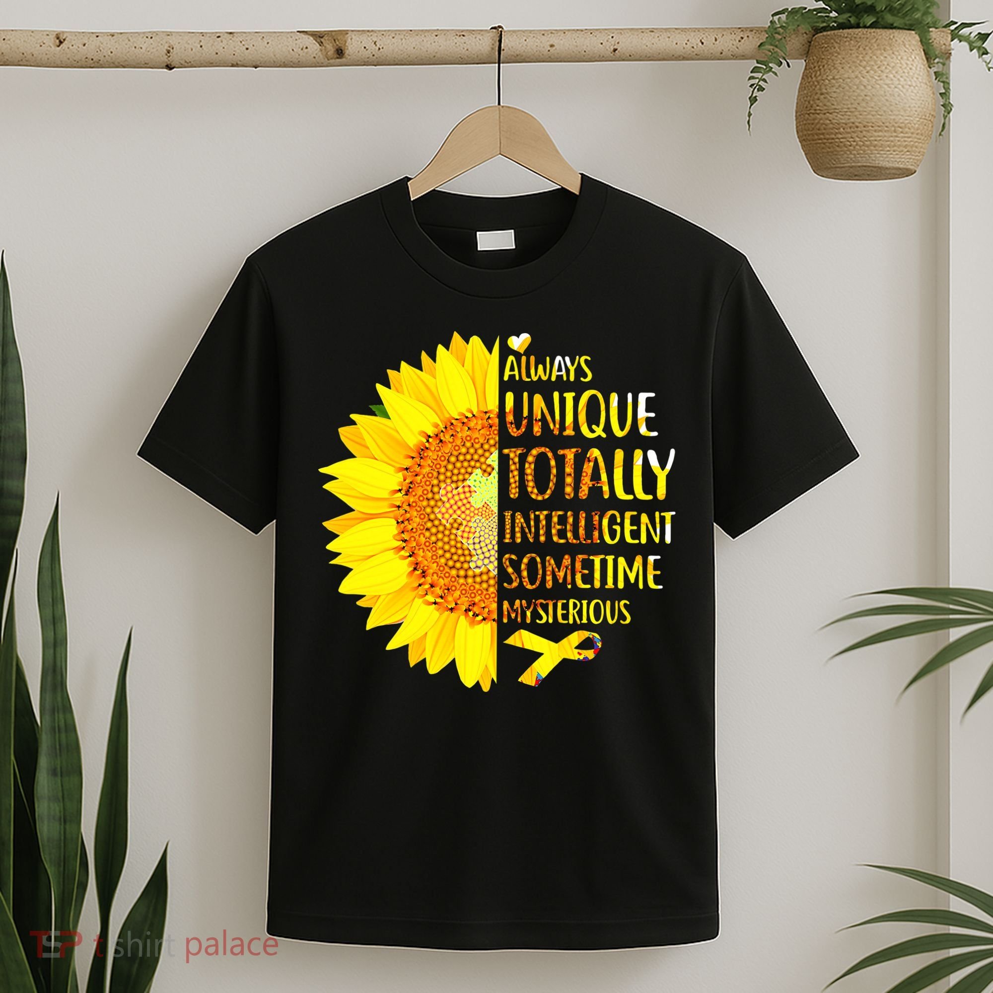 Autism Sunflower Unique Totally Intelligent Mysterious T-Shirt
