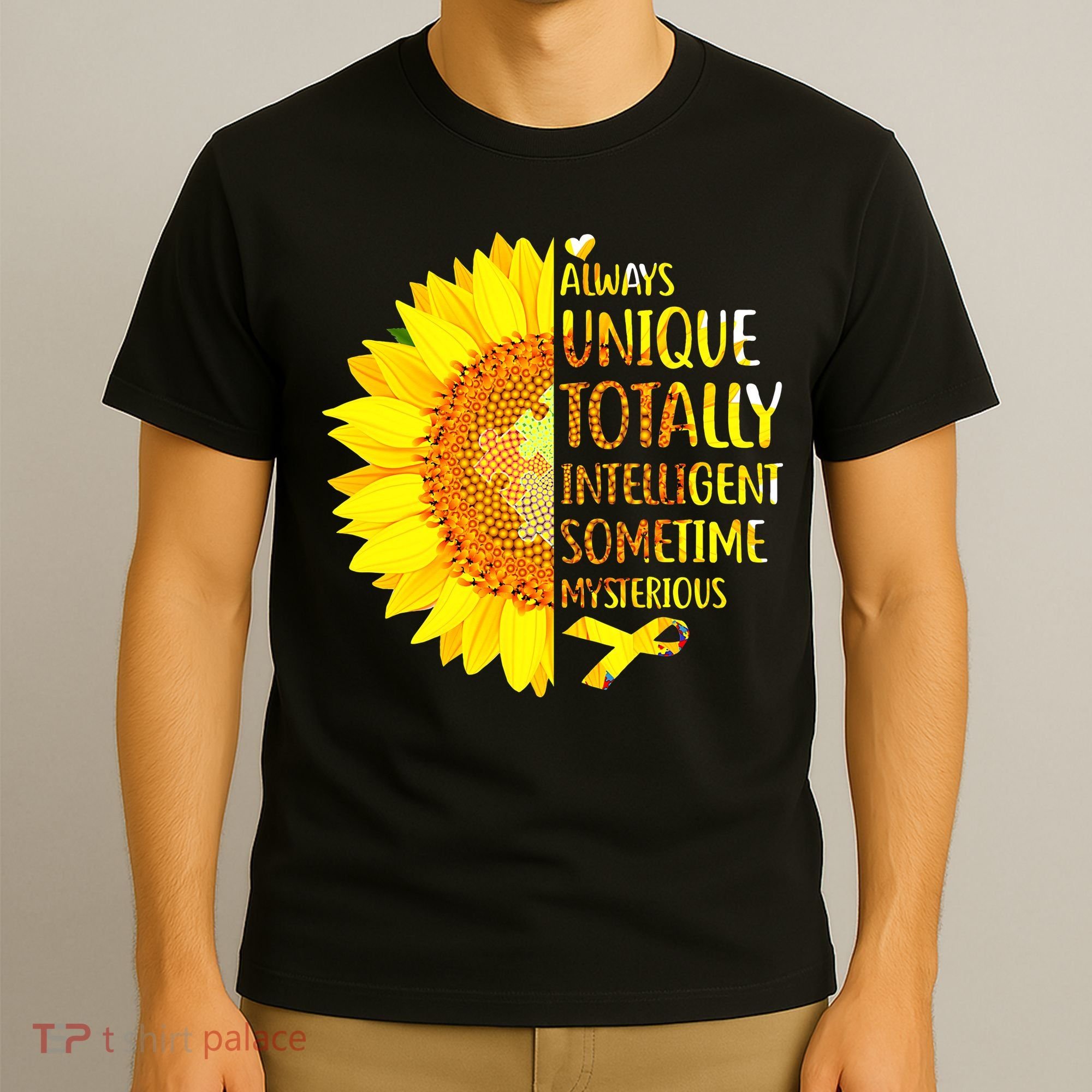 Autism Sunflower Unique Totally Intelligent Mysterious T-Shirt