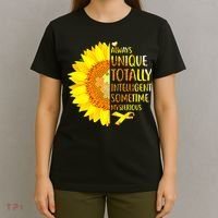 Autism Sunflower Unique Totally Intelligent Mysterious T-Shirt thumb 4