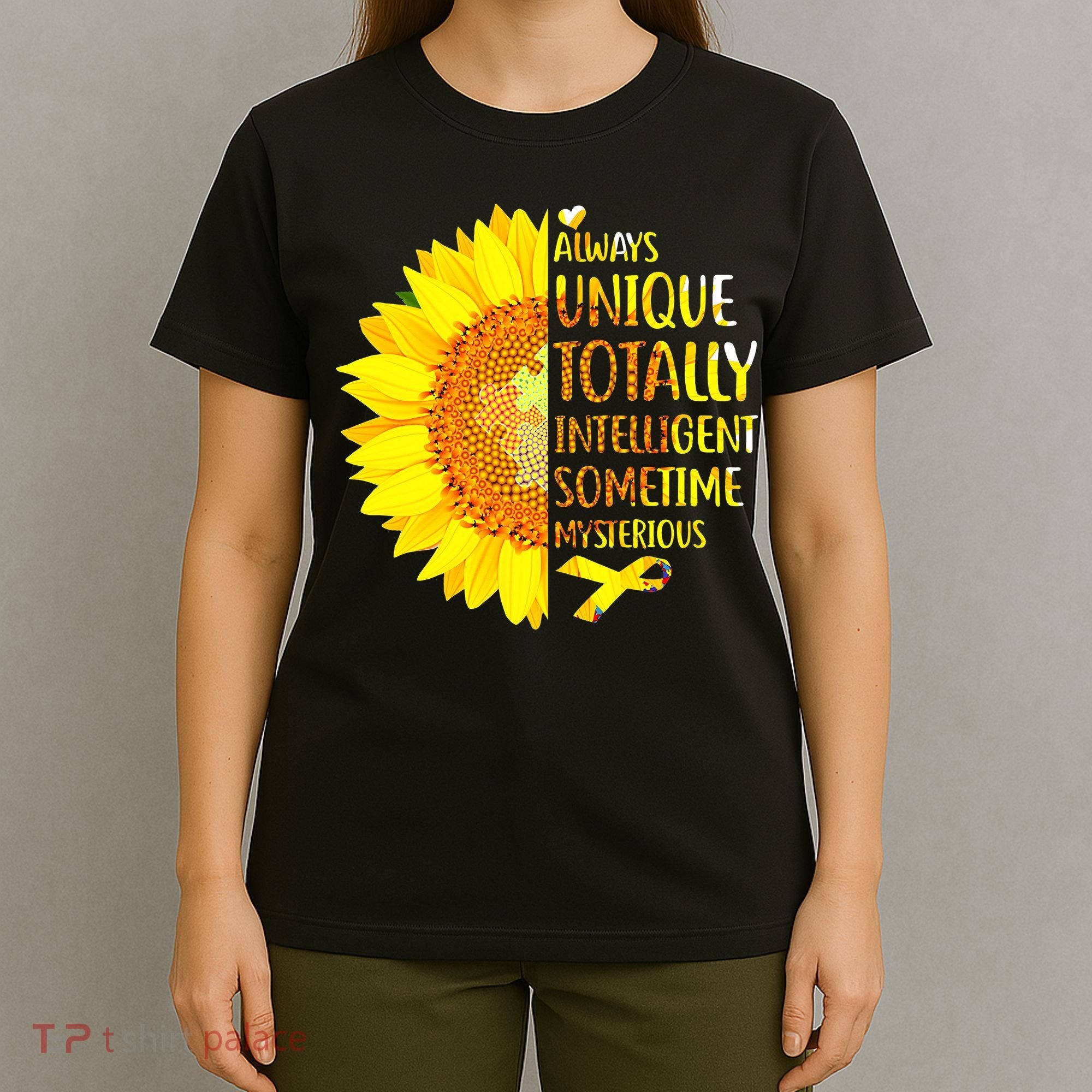 Autism Sunflower Unique Totally Intelligent Mysterious T-Shirt