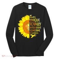 Autism Sunflower Unique Totally Intelligent Mysterious Tall Long Sleeve Shirt thumb 0