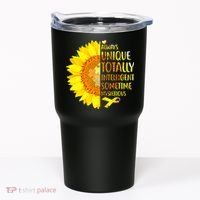 Autism Sunflower Unique Totally Intelligent Mysterious Tumbler thumb 0