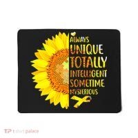 Autism Sunflower Unique Totally Intelligent Mysterious Mousepad thumb 0