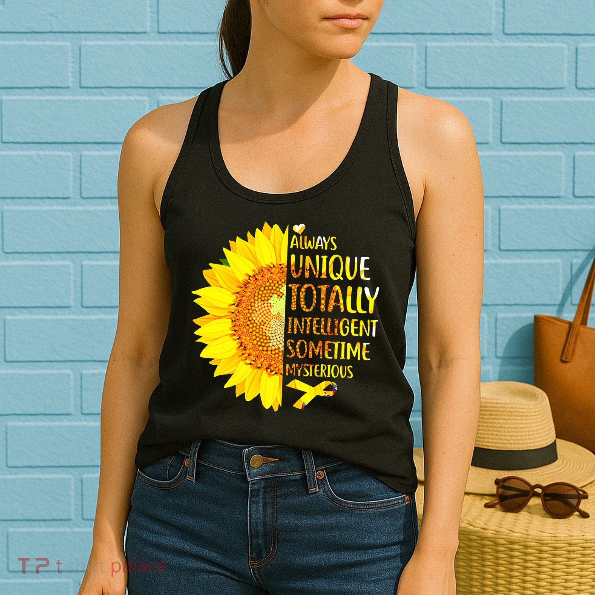 Autism Sunflower Unique Totally Intelligent Mysterious Women's Tank Top