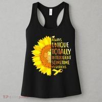Autism Sunflower Unique Totally Intelligent Mysterious Women's Tank Top thumb 3