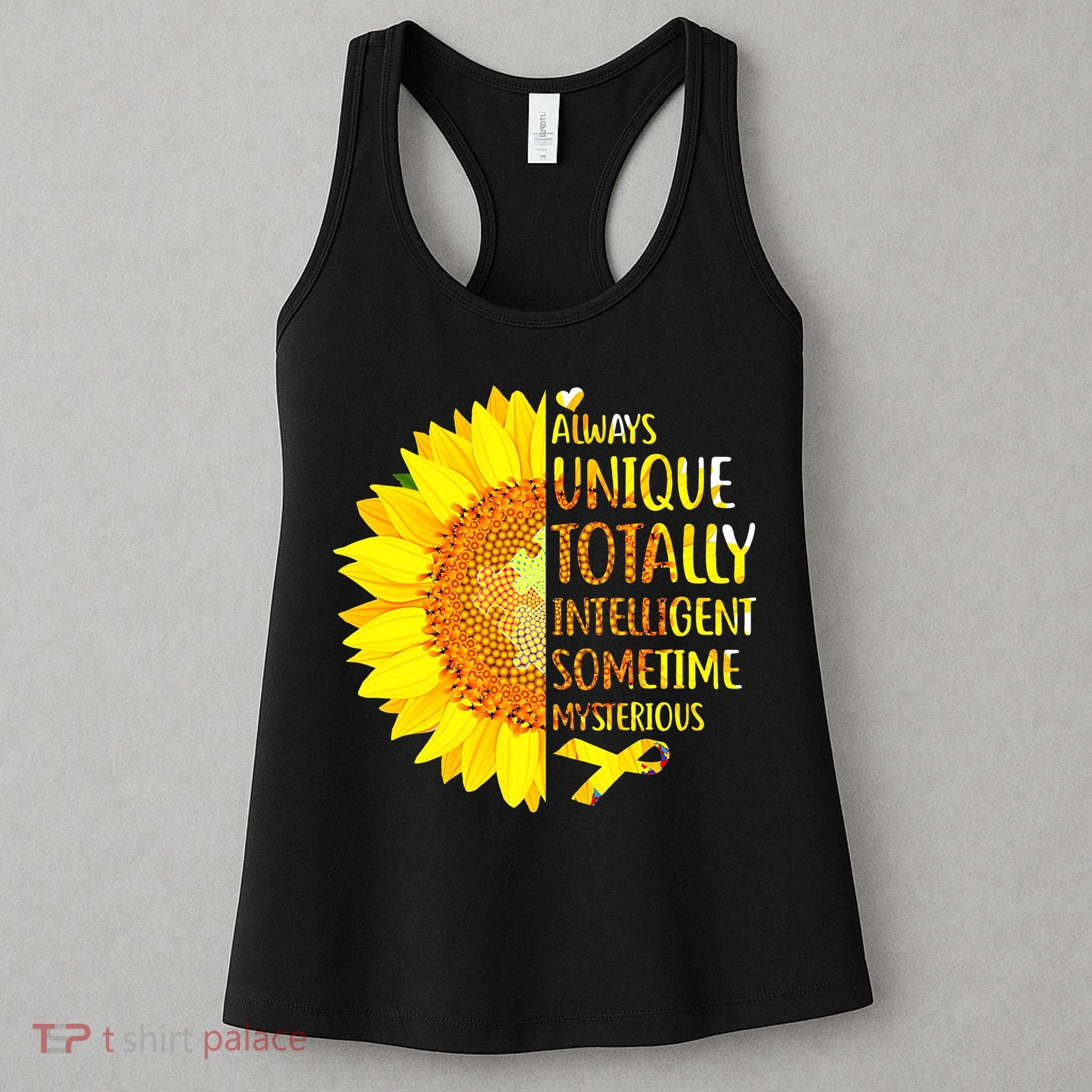 Autism Sunflower Unique Totally Intelligent Mysterious Women's Tank Top