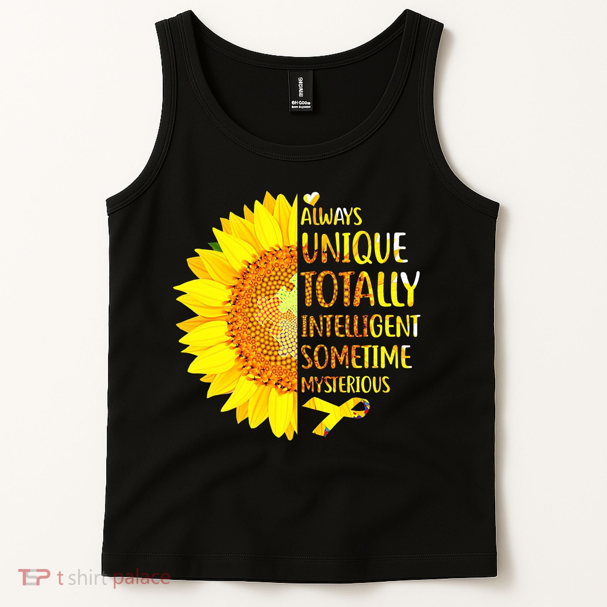 Autism Sunflower Unique Totally Intelligent Mysterious Tank Top