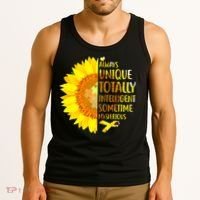 Autism Sunflower Unique Totally Intelligent Mysterious Tank Top thumb 3