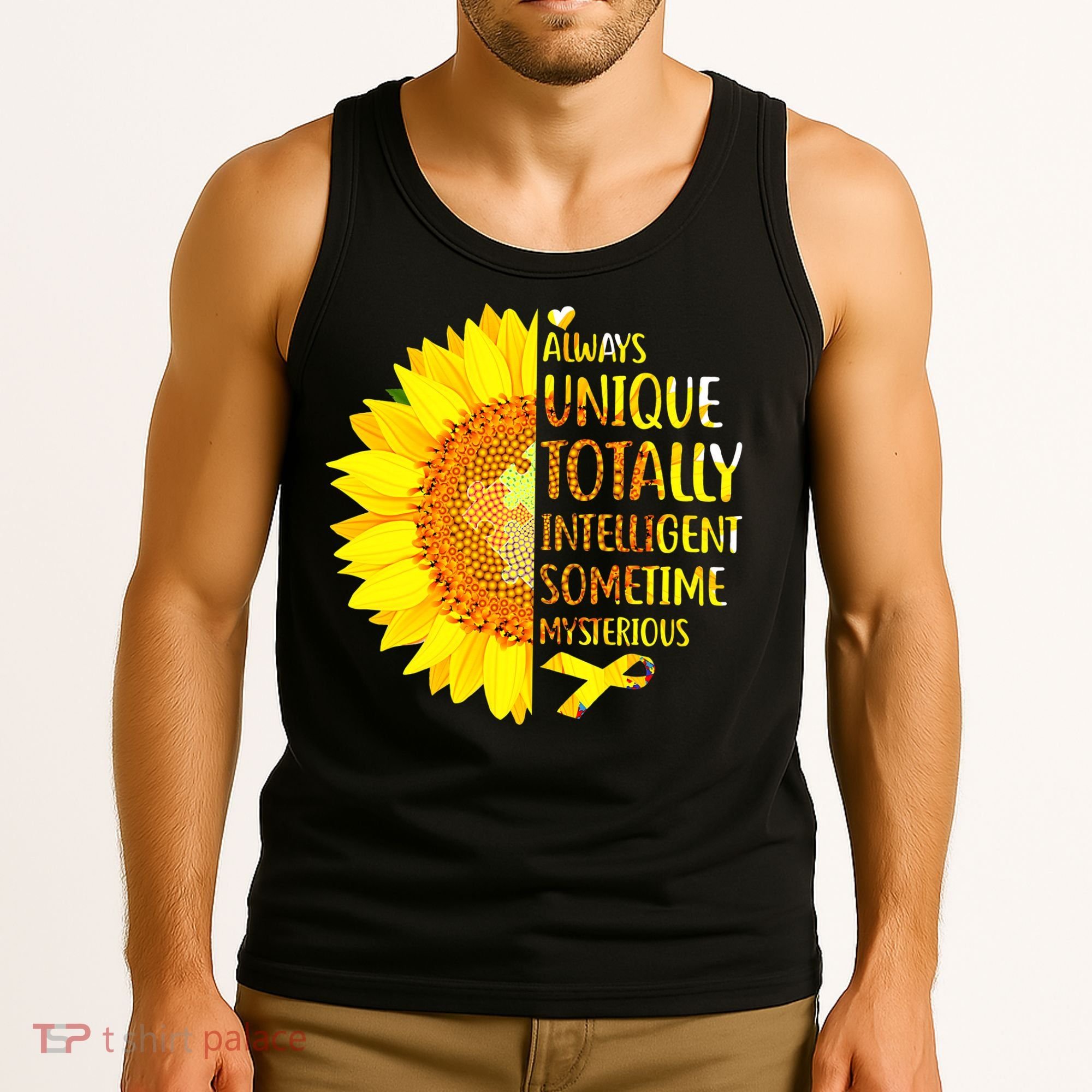 Autism Sunflower Unique Totally Intelligent Mysterious Tank Top