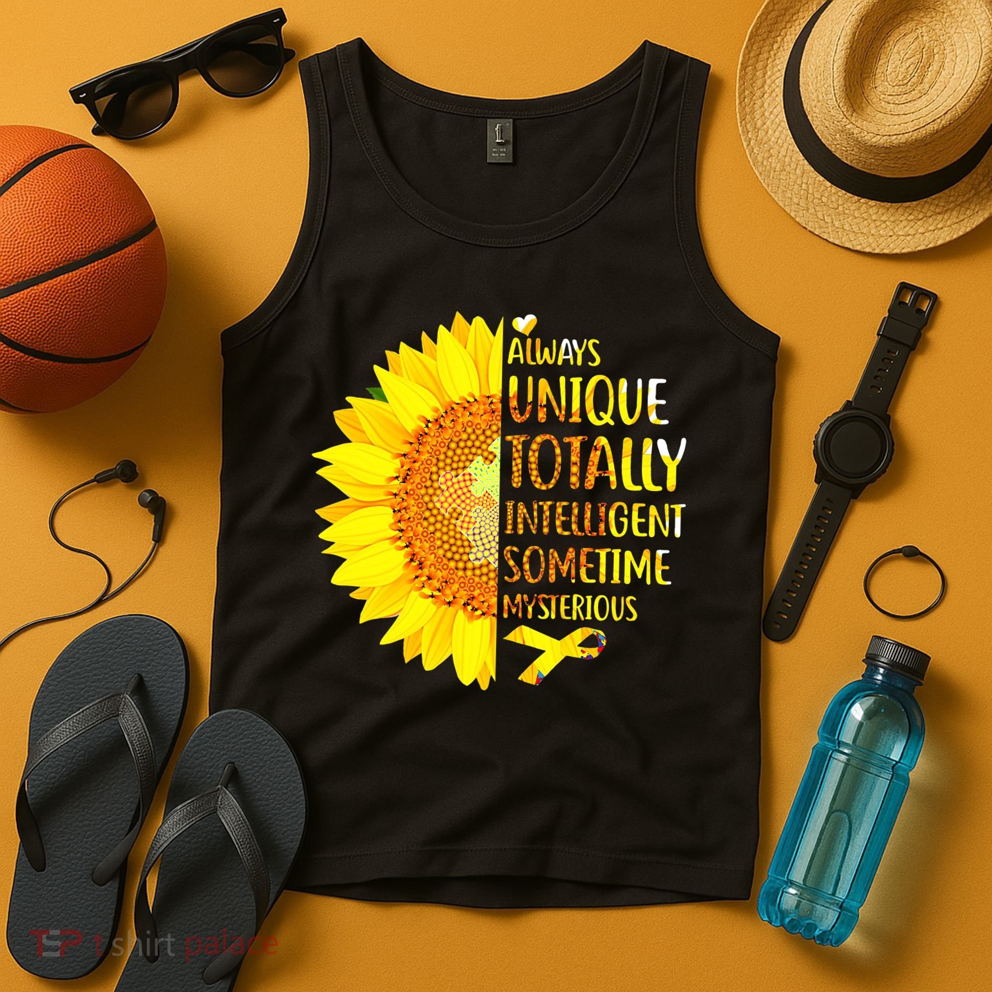 Autism Sunflower Unique Totally Intelligent Mysterious Tank Top