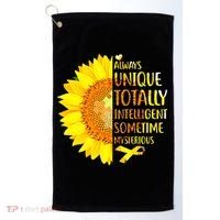 Autism Sunflower Unique Totally Intelligent Mysterious Golf Towel thumb 0