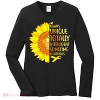 Autism Sunflower Unique Totally Intelligent Mysterious Women's Long Sleeve Shirt thumb 0