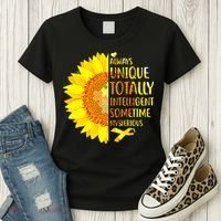 Autism Sunflower Unique Totally Intelligent Mysterious Women's T-Shirt thumb 3
