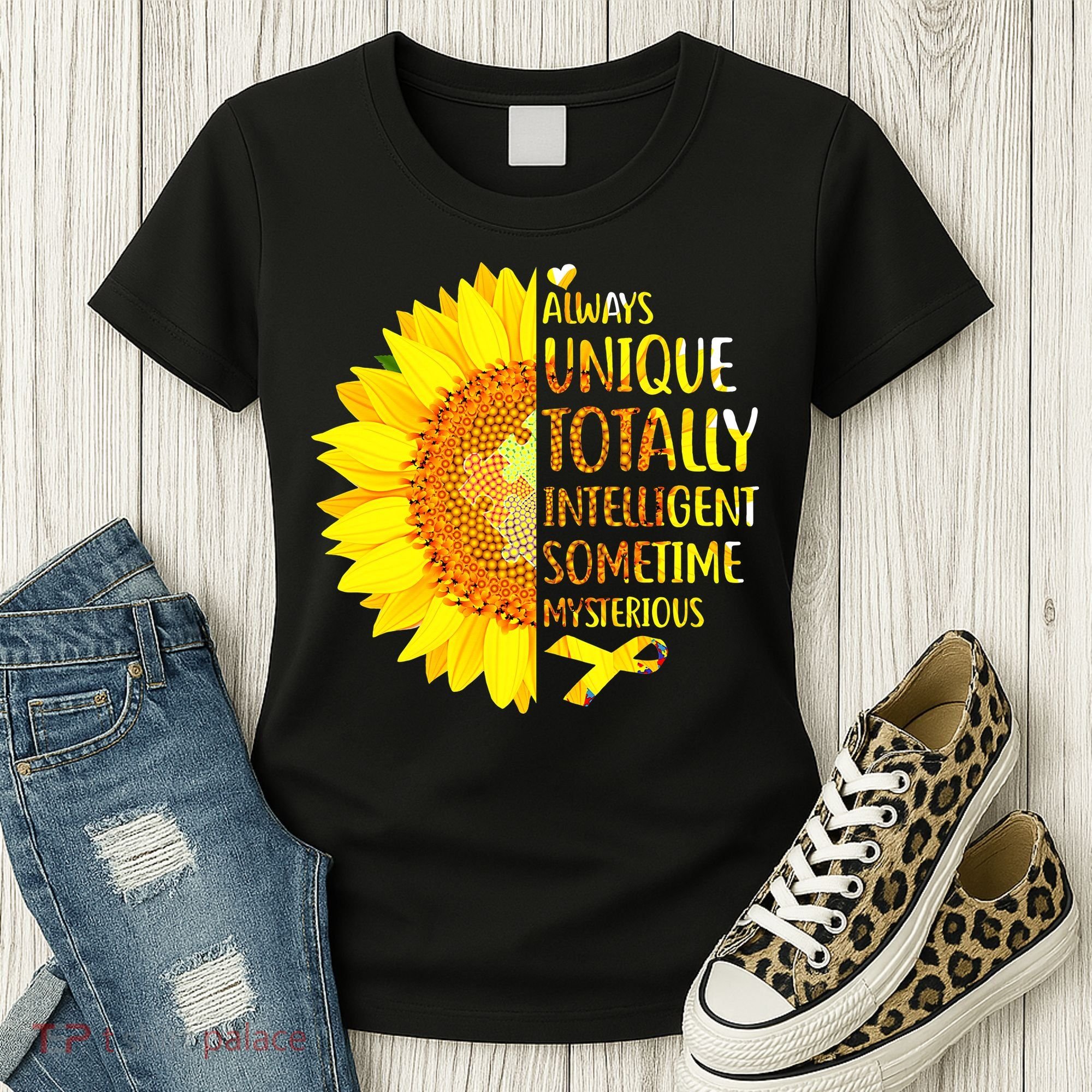 Autism Sunflower Unique Totally Intelligent Mysterious Women's T-Shirt