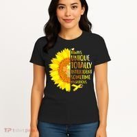 Autism Sunflower Unique Totally Intelligent Mysterious Women's T-Shirt thumb 4