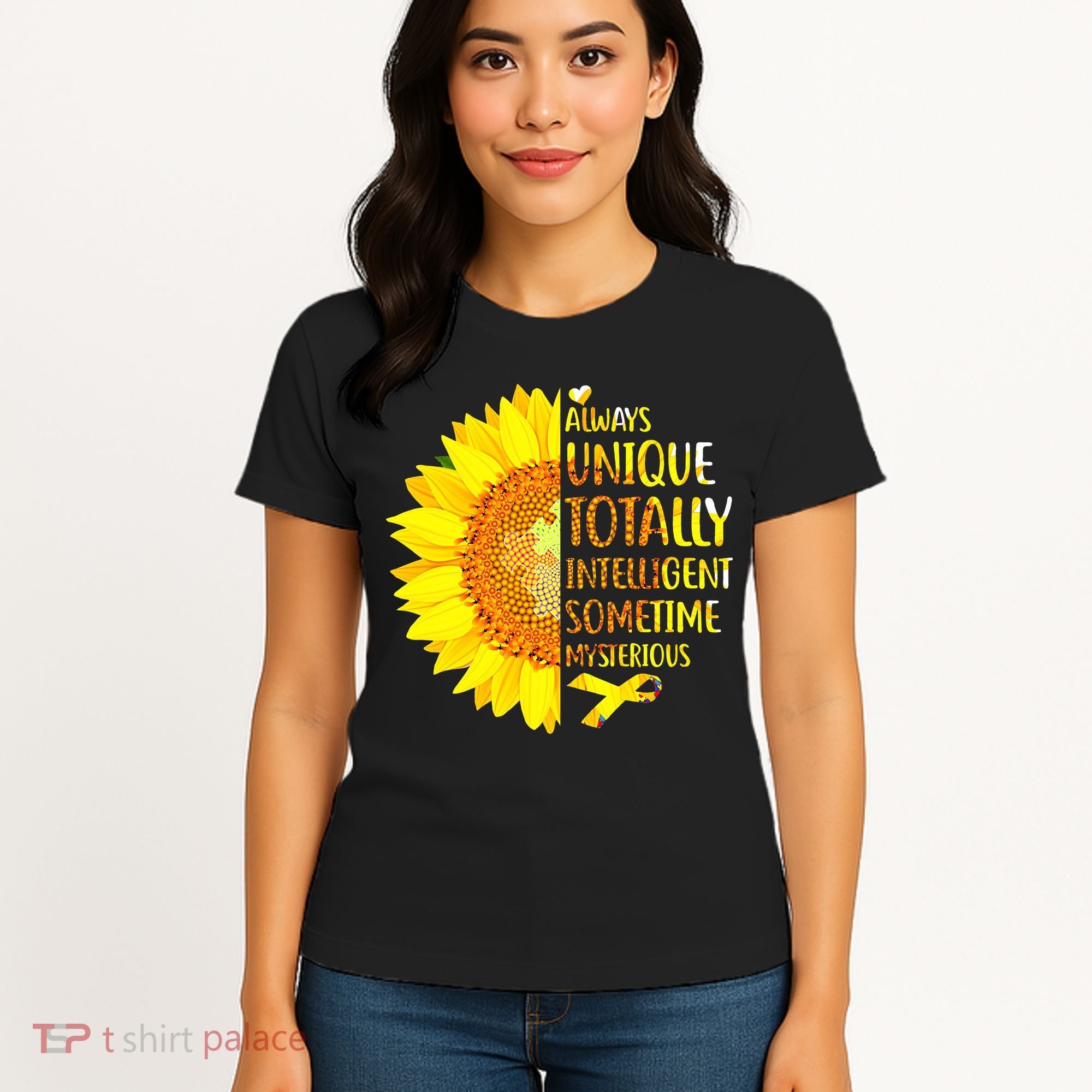 Autism Sunflower Unique Totally Intelligent Mysterious Women's T-Shirt