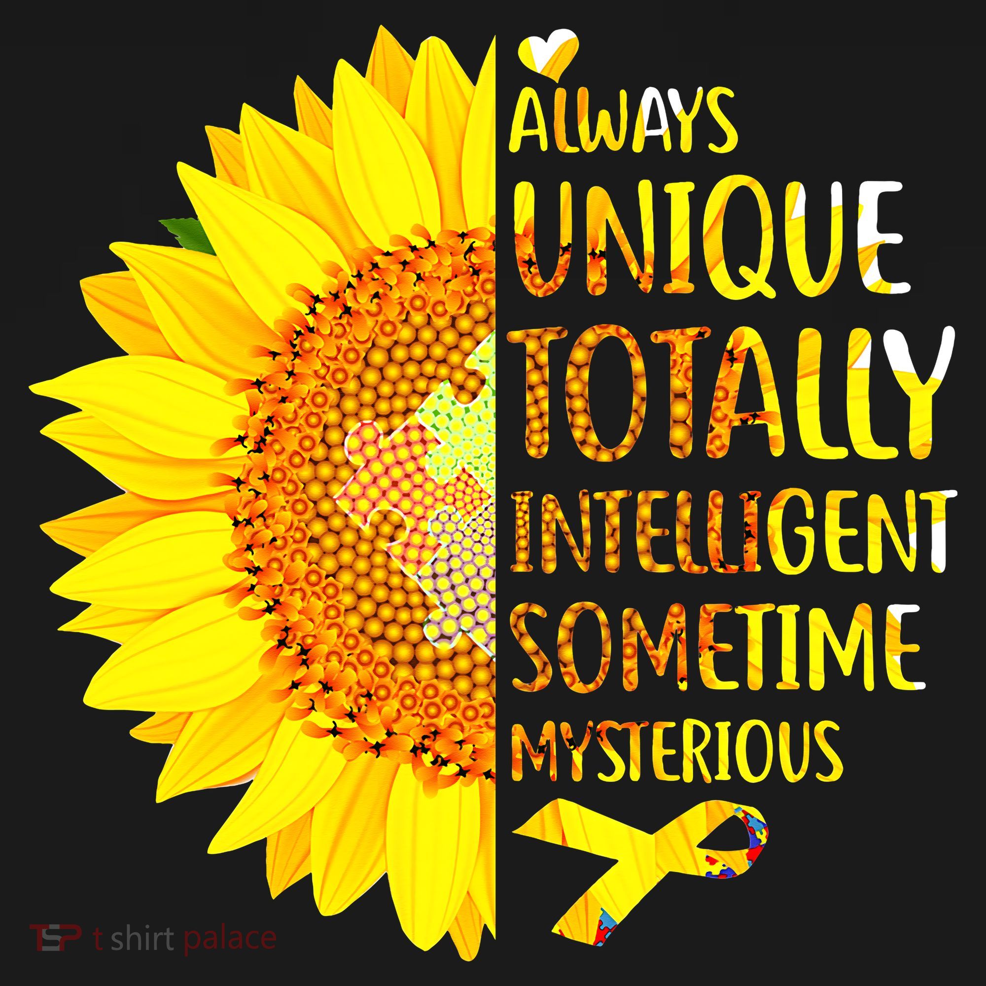 Autism Sunflower Unique Totally Intelligent Mysterious Kids Sweatshirt