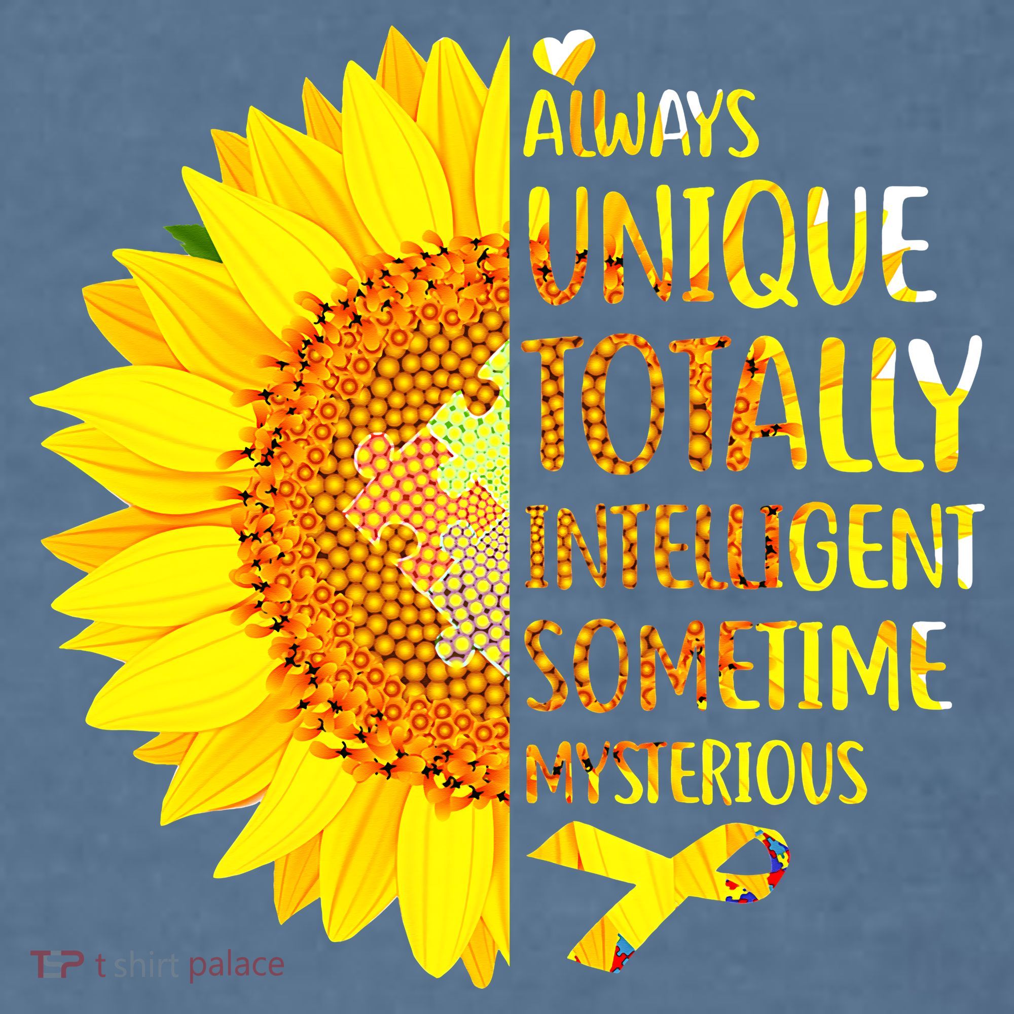Autism Sunflower Unique Totally Intelligent Mysterious Comfort Colors Garment-Dyed Hooded Sweatshirt