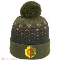 Autism Sunflower Unique Totally Intelligent Mysterious The Baniff Cuffed Pom Beanie thumb 0