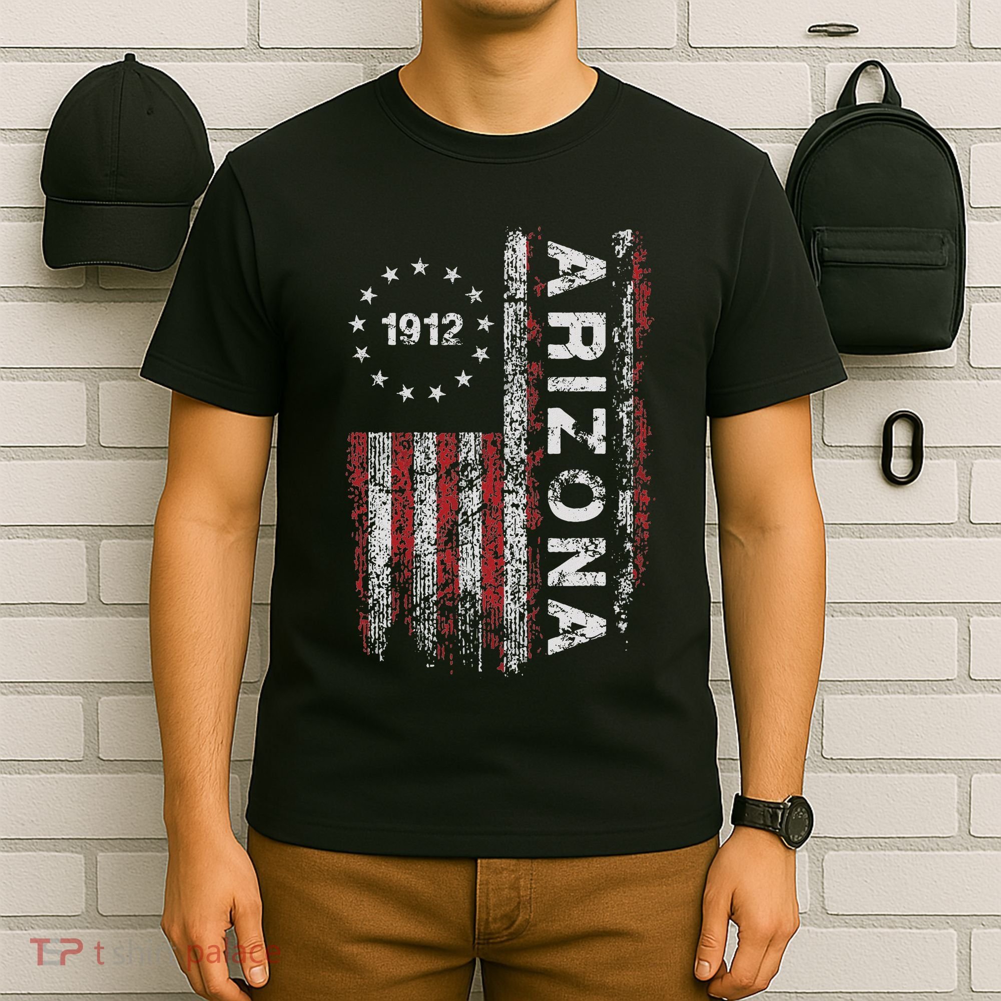 Arizona State Us Flag Vintage T-Shirt
